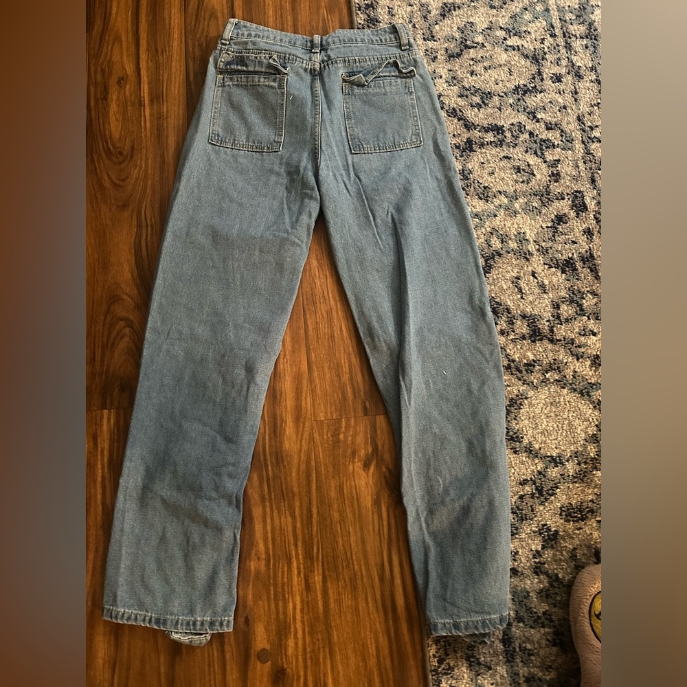 Distressed Light Blue Ripped Patchwork Jeans - Picture 4 of 5